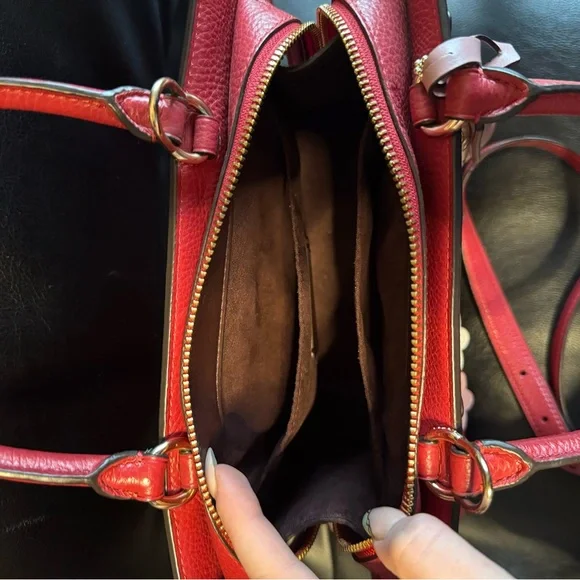 Coach Red floral appliqué Handbag - Picture 8 of 14